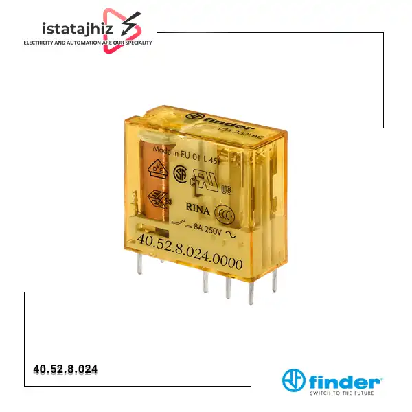 رله 24 ولت 8 پایه finder مدل 40.52.8.024 1 رله 24 ولت 8 پایه Finder مدل 40.52.8.024