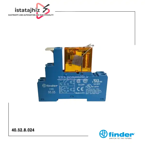 رله 24 ولت 8 پایه finder مدل 40.52.8.024 2 رله 24 ولت 8 پایه Finder مدل 40.52.8.024