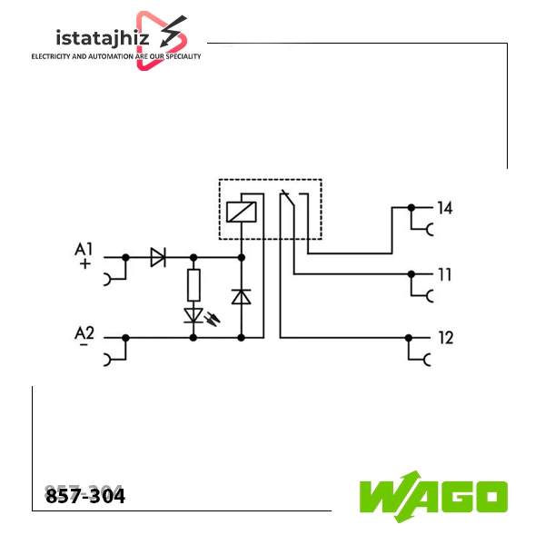رله WAGO 857-304 2 رله واسط WAGO 857-304 با بوبین 24 ولت DC