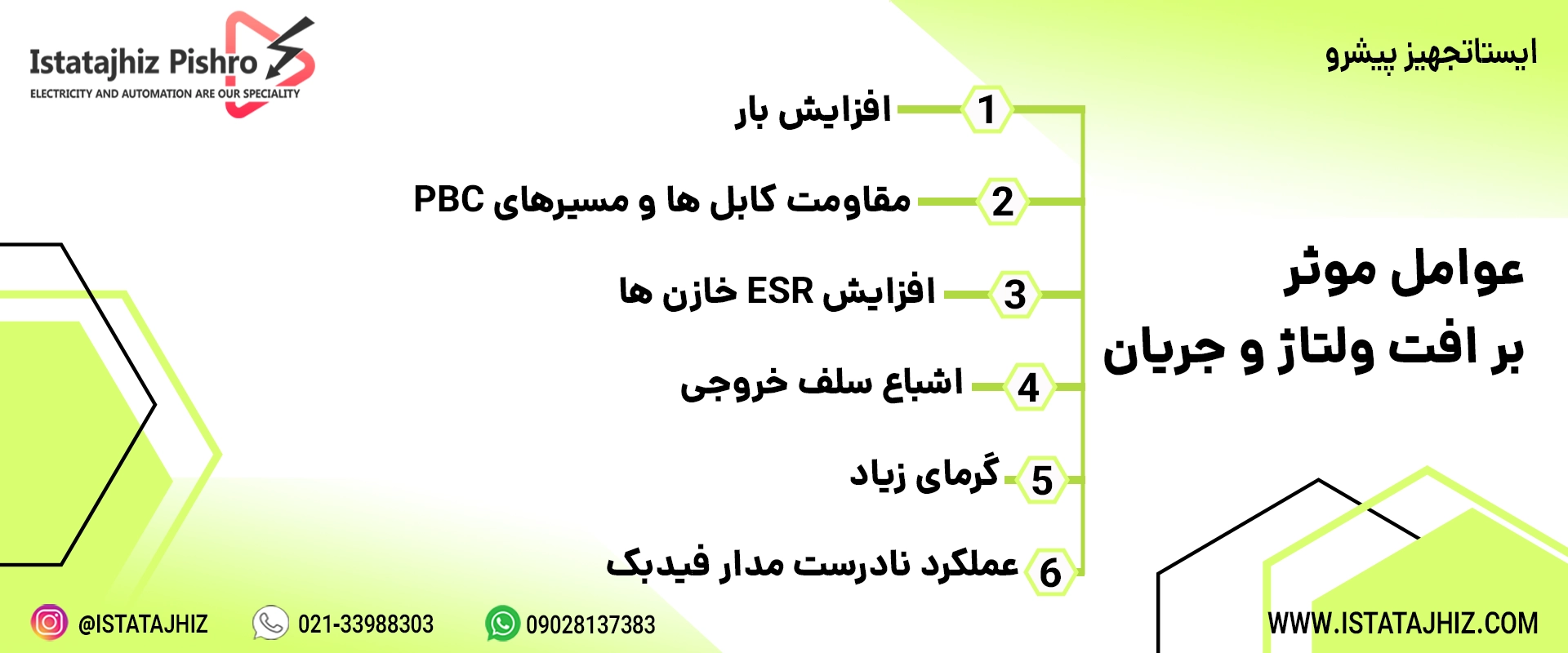 علت افت ولتاژ و جریان در منبع تغذیه سوئیچینگ