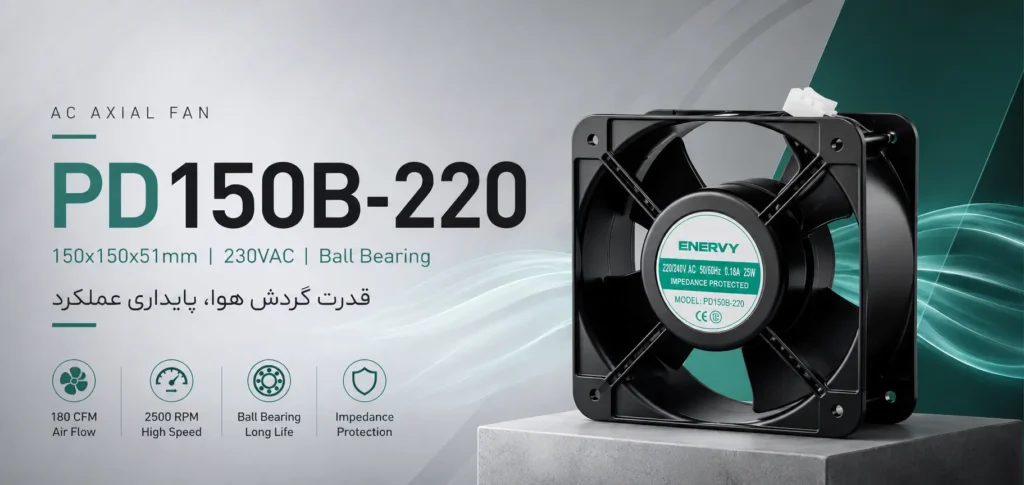 فن تابلویی سایز 15 مکانیزم بلبرینگ SALZER 2 فن تابلویی سایز 15 مکانیزم بلبرینگ