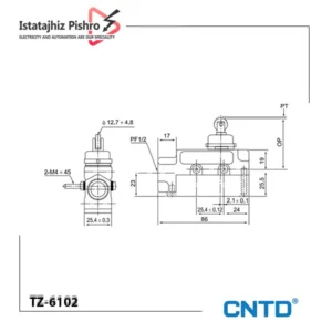 ليميت سوئيچ حفاظ دار قرقره دار فشاری TZ-6102 CNTD