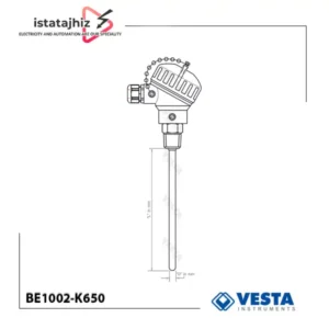 ترموکوپل هد دار وستا تیپ K مدل BE1002-K650
