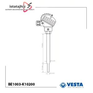 ترموکوپل هد دار وستا تیپ K مدل BE1003-K10200