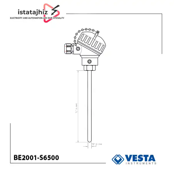 سنسور دما PT100 هددار وستا مدل BE2001-S6500 2 سنسور دما PT100 هددار وستا مدل BE2001-S6500