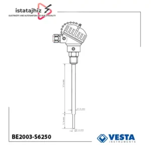سنسور دما PT100 هددار وستا مدل BE2003‑S6250