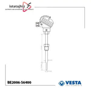 سنسور دمای هددار PT100 وستا مدل BE2006-S6400