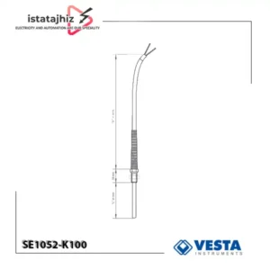 ترموکوپل رزوه‌دار مدل SE1052-K100 با سیم رابط