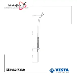 ترموکوپل رزوه‌دار مدل SE1052-K150 با سیم رابط