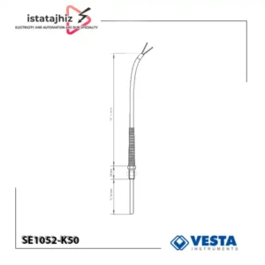 ترموکوپل رزوه‌دار مدل SE1052-K50 با سیم رابط
