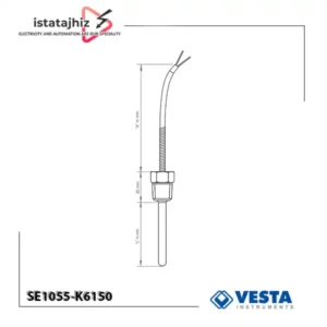 ترموکوپل با سیم رابط مدل SE1055-K6150