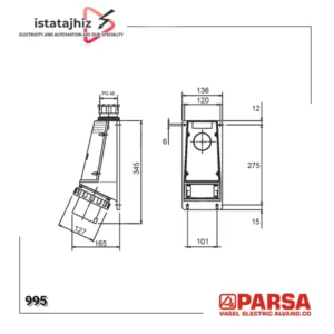 کانکتور صنعتی 5 پین 125 آمپر