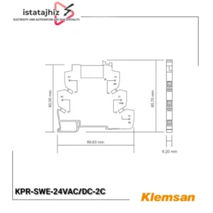 رله PLC باریک کلمسان مدل KPR-SWE-24VAC/DC-2C