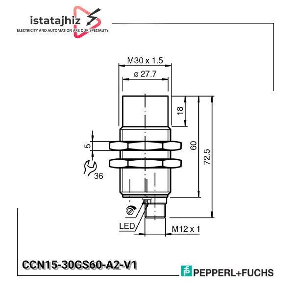 سنسور خازنی P+F کد CCN15‑30GS60‑A2‑V1 3 سنسور خازنی P+F کد CCN15‑30GS60‑A2‑V1