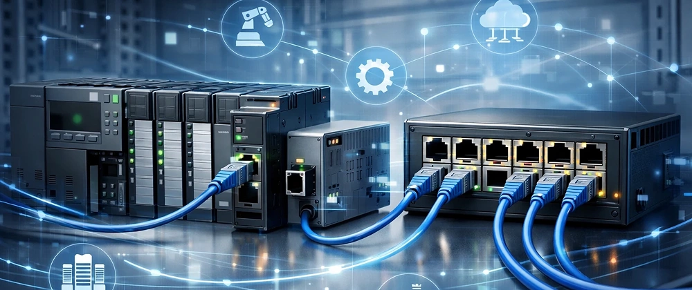 اتصال شبکه اترنت به plc