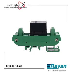 رله برد 8 تایی 24Vdc یک کنتاکت باز/بسته (1NO/1NC) مدل 24‑SRB‑8‑R1 | رلهبرد صنعتی با رله Omron