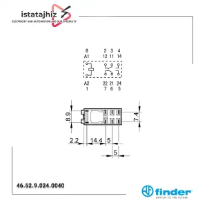 رله شیشهای فیندر 24VDC مدل FINDER 46.52.9.024.0040