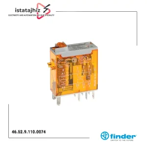 رله شیشه‌ای فیندر 110VDC مدل FINDER 46.52.9.110.0074 | رله 8 پایه 8 آمپر