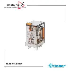 رله فیندر 230VAC دو کنتاکت 10 آمپر 8 پایه مدل Finder 55.32.8.230.0054
