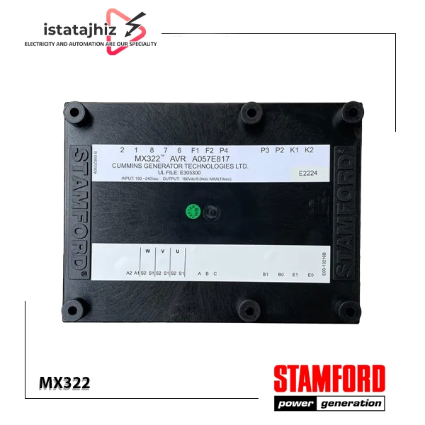 AVR MX322 استمفورد | رگولاتور ولتاژ اتوماتیک سهفاز برای ژنراتورهای براشلس