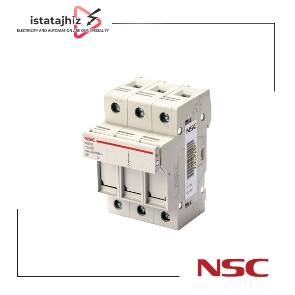 پایه فیوز سیلندری 10×38 سه پل NS-09 |