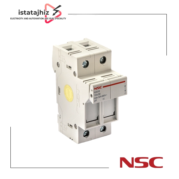 پایه فیوز سیلندری 10×38 دو پل NS-09
