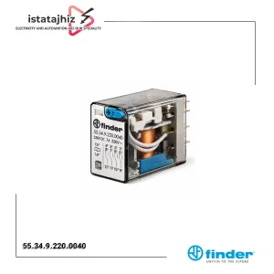 رله شیشه‌ای فیندر 220 ولت DC مدل 55.34.9.220.0040