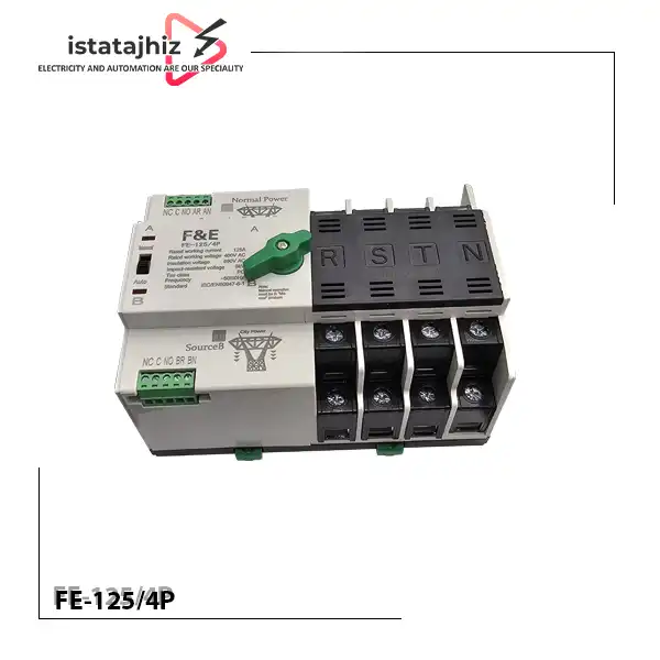 کلید چنج آور 125 آمپر اتوماتیک 4 پل F&E 2 کلید چنج آور 125 آمپر اتوماتیک 4 پل F&E