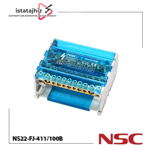 ترمینال توزیع ۴ پل ۱۰۰ آمپر FJ-411/100B 1 ترمینال توزیع ۴ پل ۱۰۰ آمپر NSC مدل FJ-411/100B