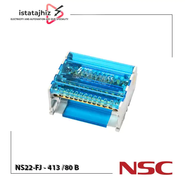 ترمینال توزیع FJ-413/80B NSC 1 ترمینال توزیع FJ-413/80B NSC | جعبه باسبار 4 پل 80 آمپر