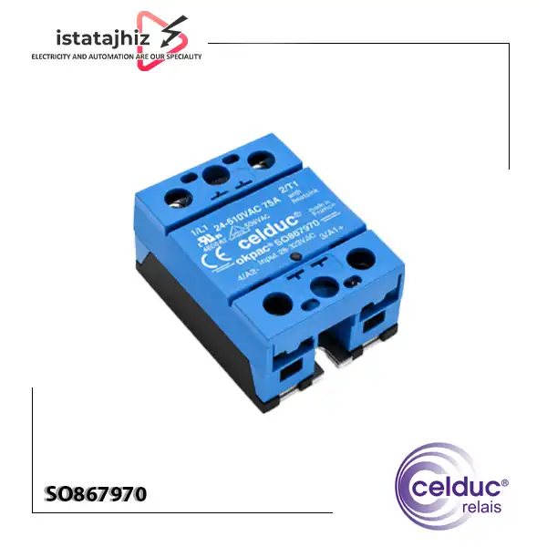 رله SSR تک فاز ۷۵ آمپر سلدوک (Celduc) مدل SO867970 1 رله SSR تک فاز ۷۵ آمپر سلدوک (Celduc) مدل SO867970