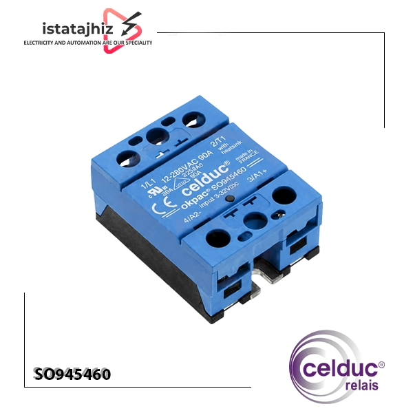 رله SSR تک فاز 60 آمپر CELDUC مدل SO945460 1 قیمت رله SSR تک فاز 60 آمپر CELDUC مدل SO945460