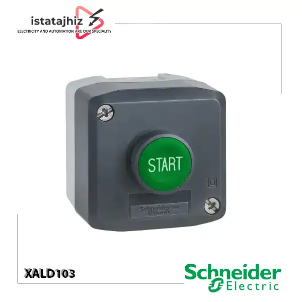 جعبه شستی استارت اشنایدر XALD103 1 جعبه فرمان یک دکمه استارت اشنایدر الکتریک XALD103