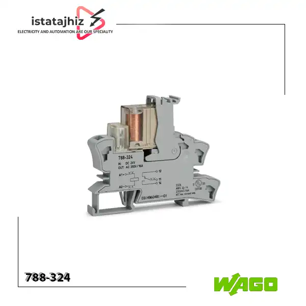 رله 1 چنج اور 16 آمپر 24VDC WAGO 788-324 1 رله یک چنج اور 16 آمپر 24VDC WAGO 788-324