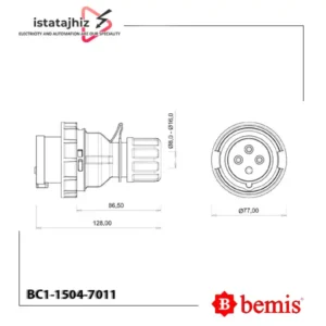 پلاگ صنعتی 16 آمپر چهار شاخه بمیس BC1-1504-7011