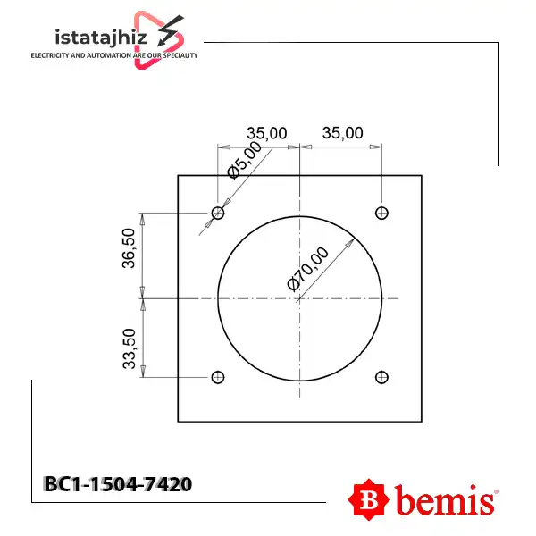 سوکت تابلویی توکار چهار پین BC1-1504-7420 Bemis 2 سوکت تابلویی توکار چهار پین BC1-1504-7420 Bemis