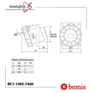 سوکت تابلویی توکار بمیس BC1-1505-7420