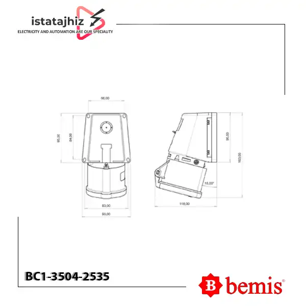 سوکت روکار 32 آمپر BC1-3504-2535 بمیس 2 سوکت روکار 32 آمپر BC1-3504-2535 بمیس