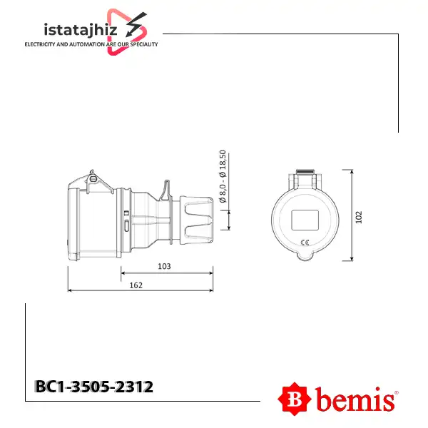 سوکت سیار کانکتور بمیس BC1-3505-2312 2 سوکت سیار کانکتور بمیس BC1-3505-2312