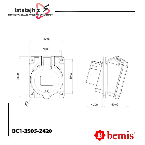 سوکت تابلویی توکار Bemis BC1-3505-2420 3 سوکت تابلویی توکار Bemis BC1-3505-2420