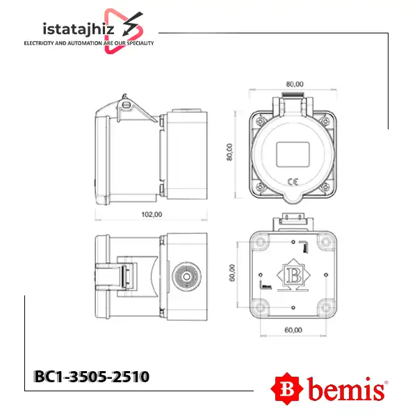 مادگی دیواری مستقیم بمیس BC1-3505-2510 2 مادگی دیواری مستقیم بمیس BC1-3505-2510