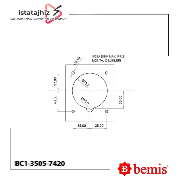 مادگی تابلویی توکار 32 آمپر سه فازBC1-3505-7420 3 مادگی تابلویی توکار 32 آمپر سه فازBC1-3505-7420