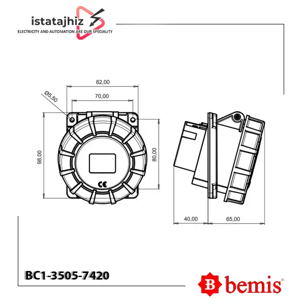 مادگی تابلویی توکار 32 آمپر سه فازBC1-3505-7420 2 مادگی تابلویی توکار 32 آمپر سه فازBC1-3505-7420