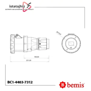 سوکت سیار کانکتور تکفاز بمیس BC1-4403-7312