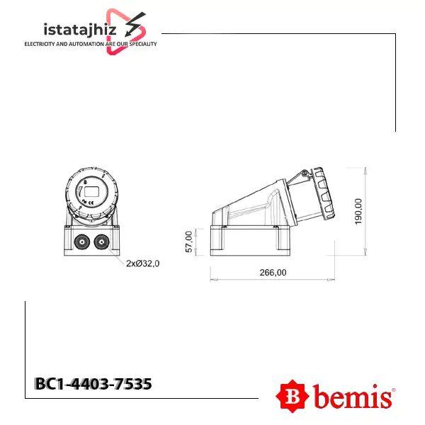 سوکت روکار 90 درجه بمیس BC1-4504-7535 3 سوکت روکار 90 درجه بمیس BC1-4504-7535
