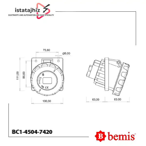 سوکت تابلویی توکار 4 پین بمیس BC1-4504-7420 3 سوکت تابلویی توکار 4 پین بمیس BC1-4504-7420