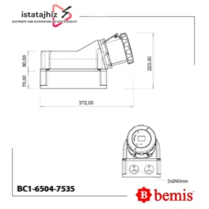 سوکت روکار 90 درجه بمیس BC1-6504-7535