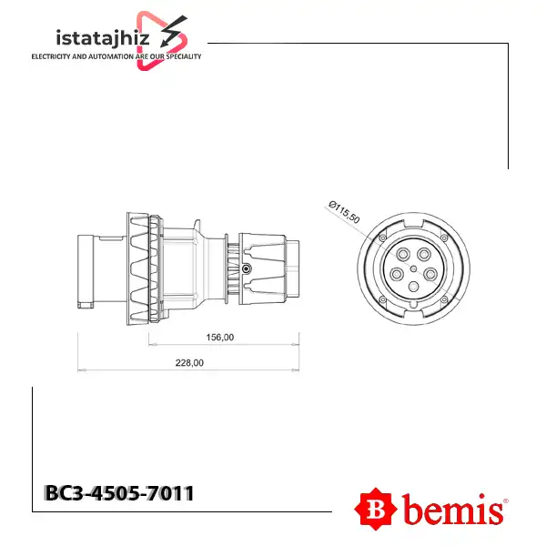 پلاگ بندری با پایلوت پین بمیس BC3-4505-7011 2 پلاگ بندری با پایلوت پین بمیس BC3-4505-7011