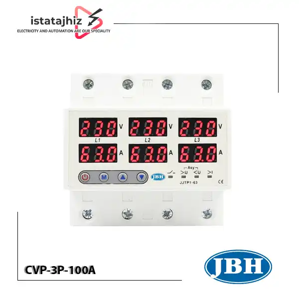 محافظ ولتاژ و جریان سه فاز 100 آمپر JBH CVP-3P-100A 1 محافظ ولتاژ و جریان سه فاز 100 آمپر JBH CVP-3P-100A