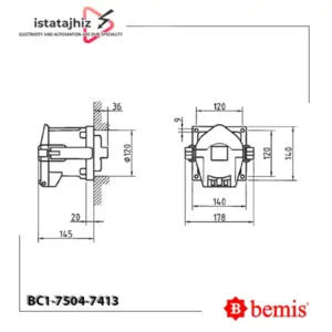 سوکت تابلویی توکار سه‌فاز بمیس BC1-7504-7413